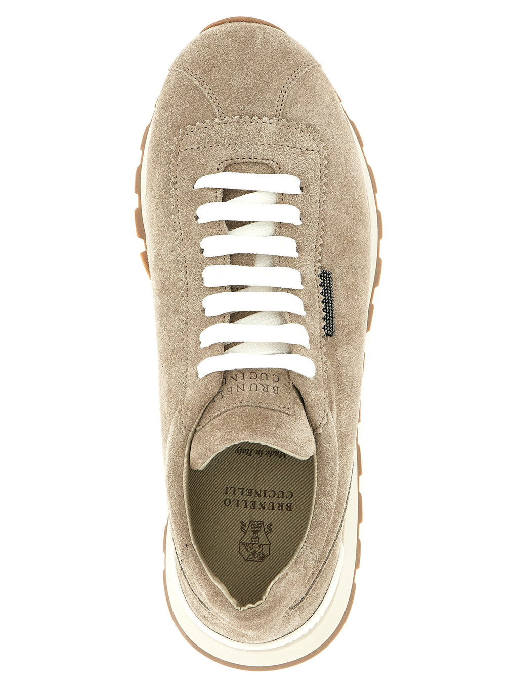 Brunello Cucinelli Beige Calfskin Athletic Sneakers Brunello Cucinelli