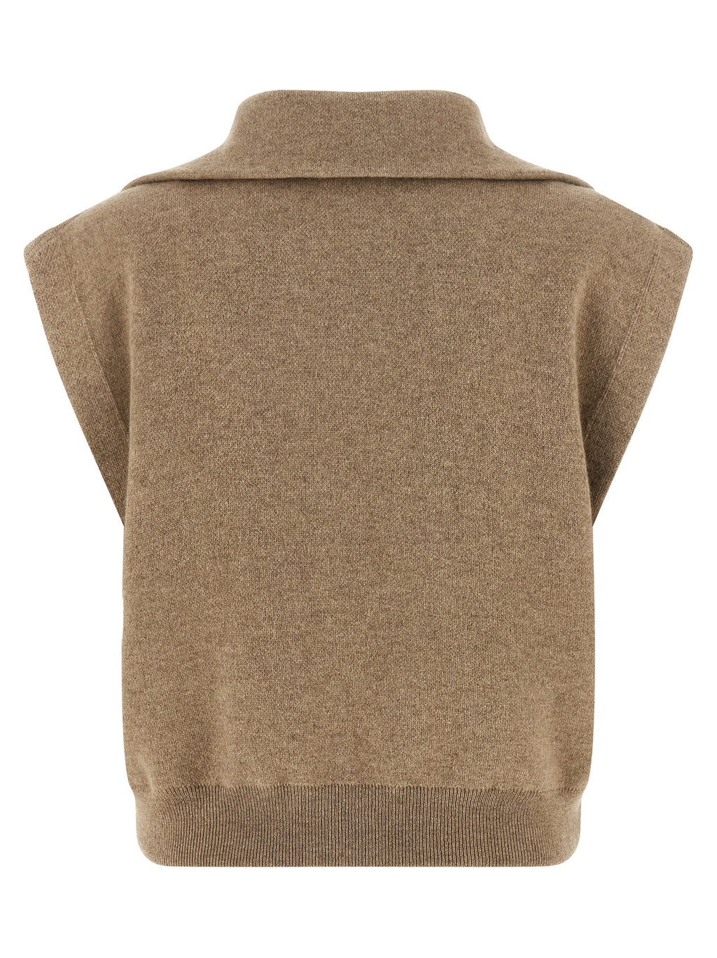 Brunello Cucinelli Beige Cashmere Sleeveless Jacket Brunello Cucinelli