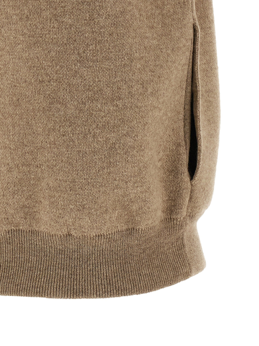 Brunello Cucinelli Beige Cashmere Sleeveless Jacket Brunello Cucinelli