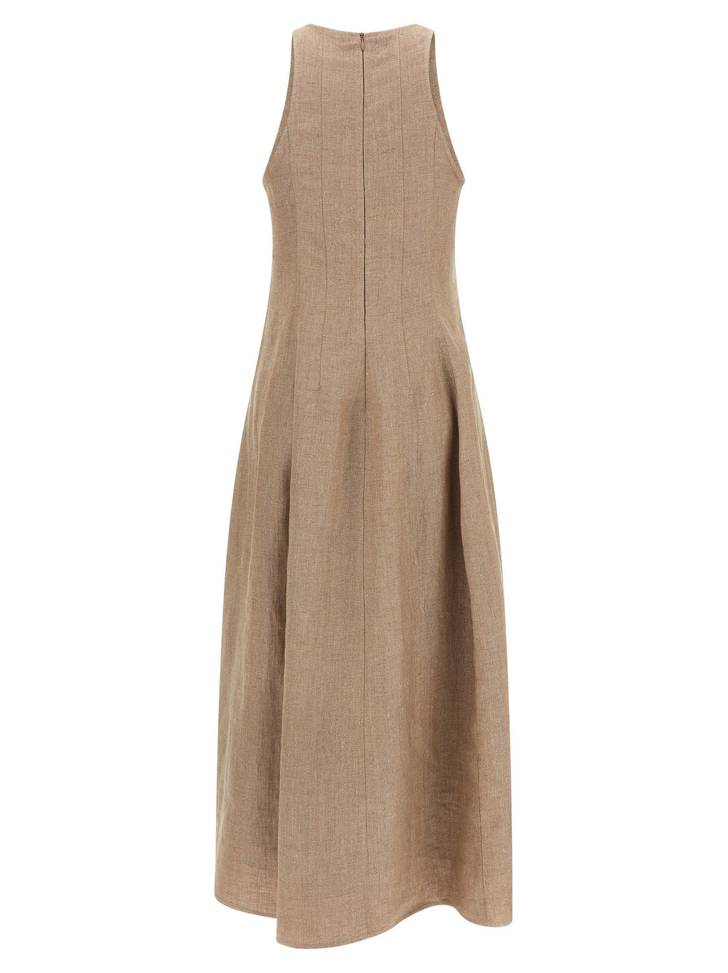 Brunello Cucinelli Beige Linen Long Dress Brunello Cucinelli