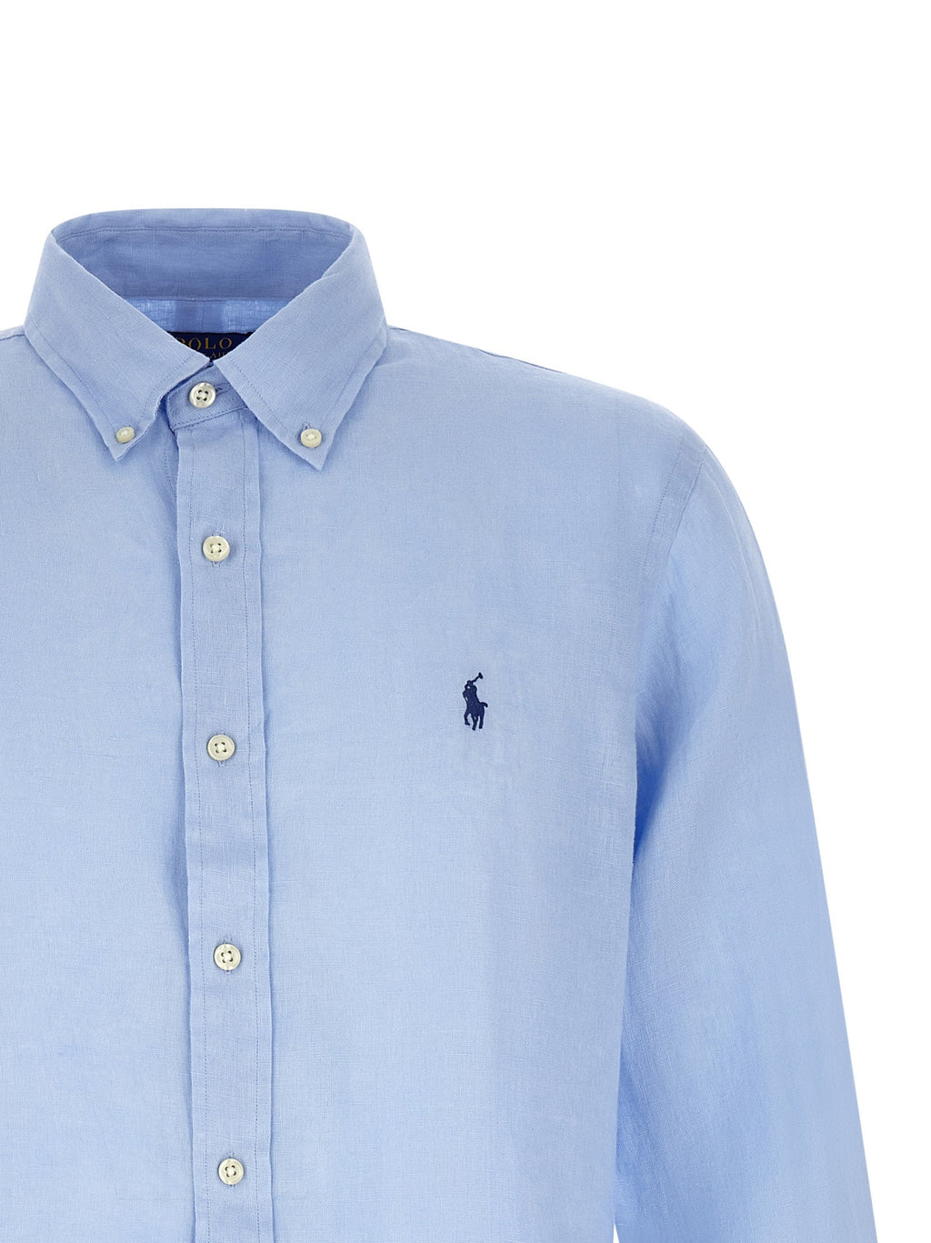 Polo Ralph Lauren Blue Linen Blouse Polo Ralph Lauren