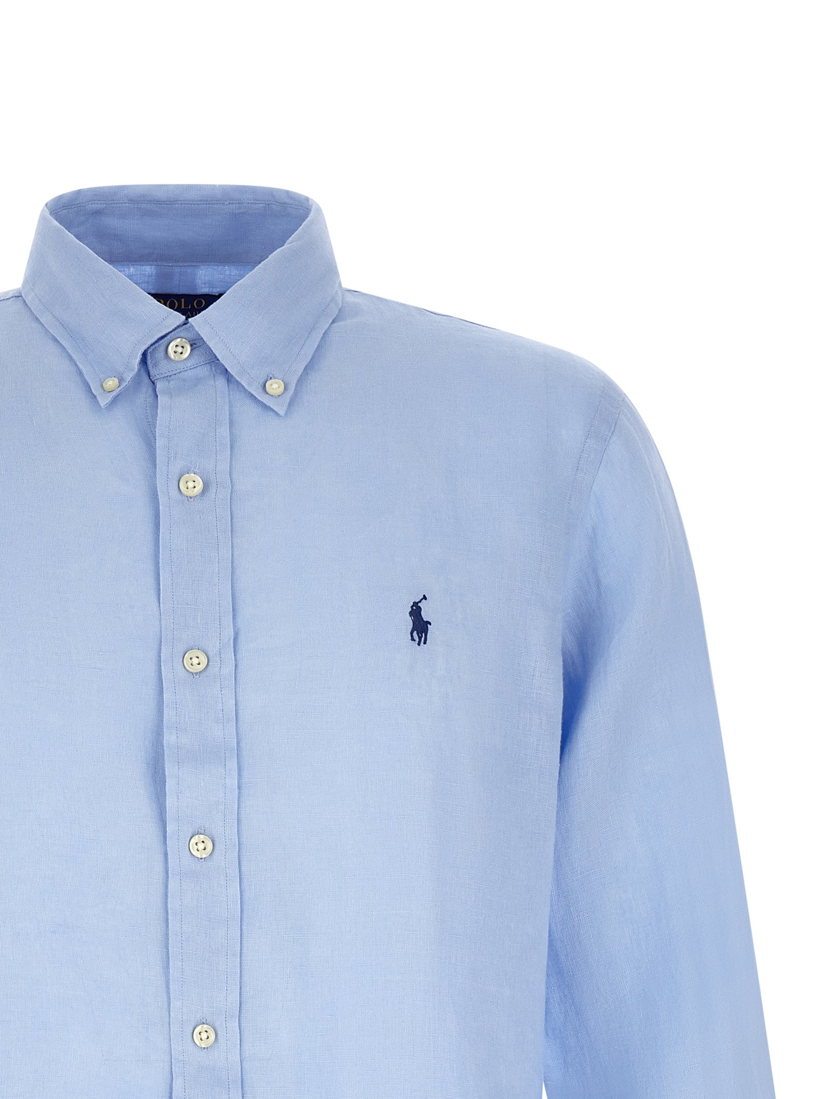 Polo Ralph Lauren Blue Linen Blouse Polo Ralph Lauren