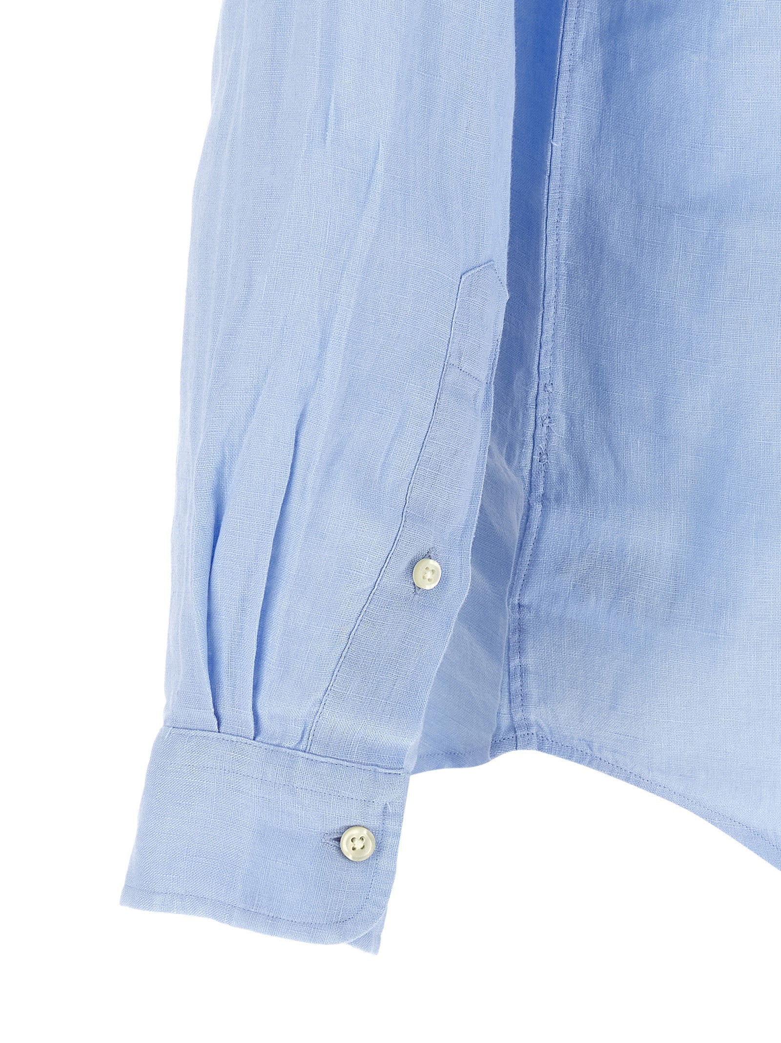 Polo Ralph Lauren Blue Linen Blouse Polo Ralph Lauren
