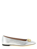 Valentino Garavani Silver Lamb Leather Ballet Flats Valentino Garavani
