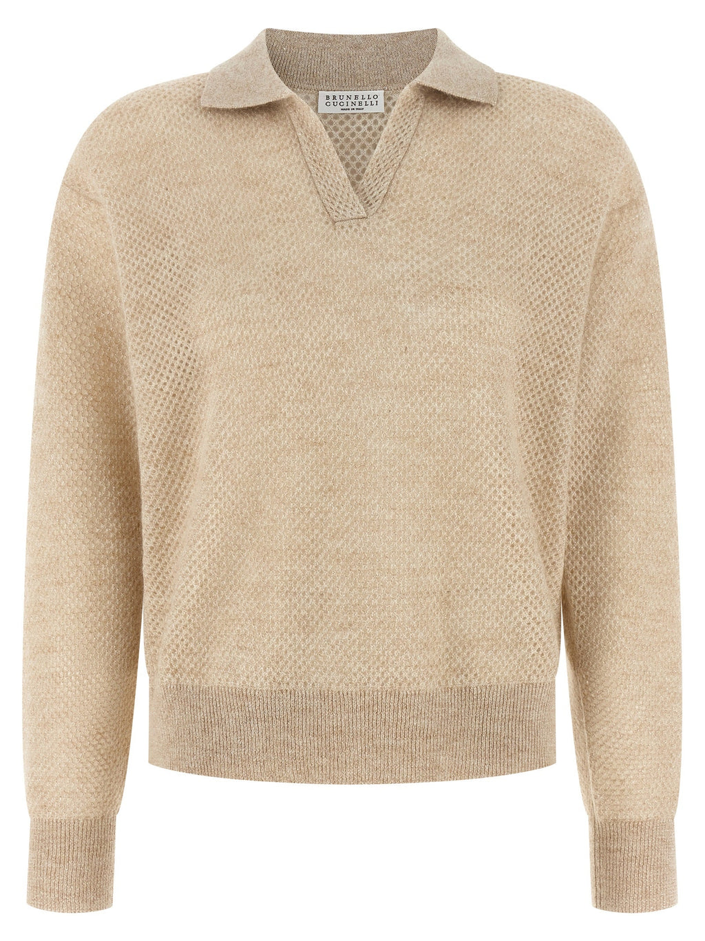 Brunello Cucinelli Gold Wool Polo Shirt Brunello Cucinelli