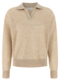Brunello Cucinelli Gold Wool Polo Shirt Brunello Cucinelli
