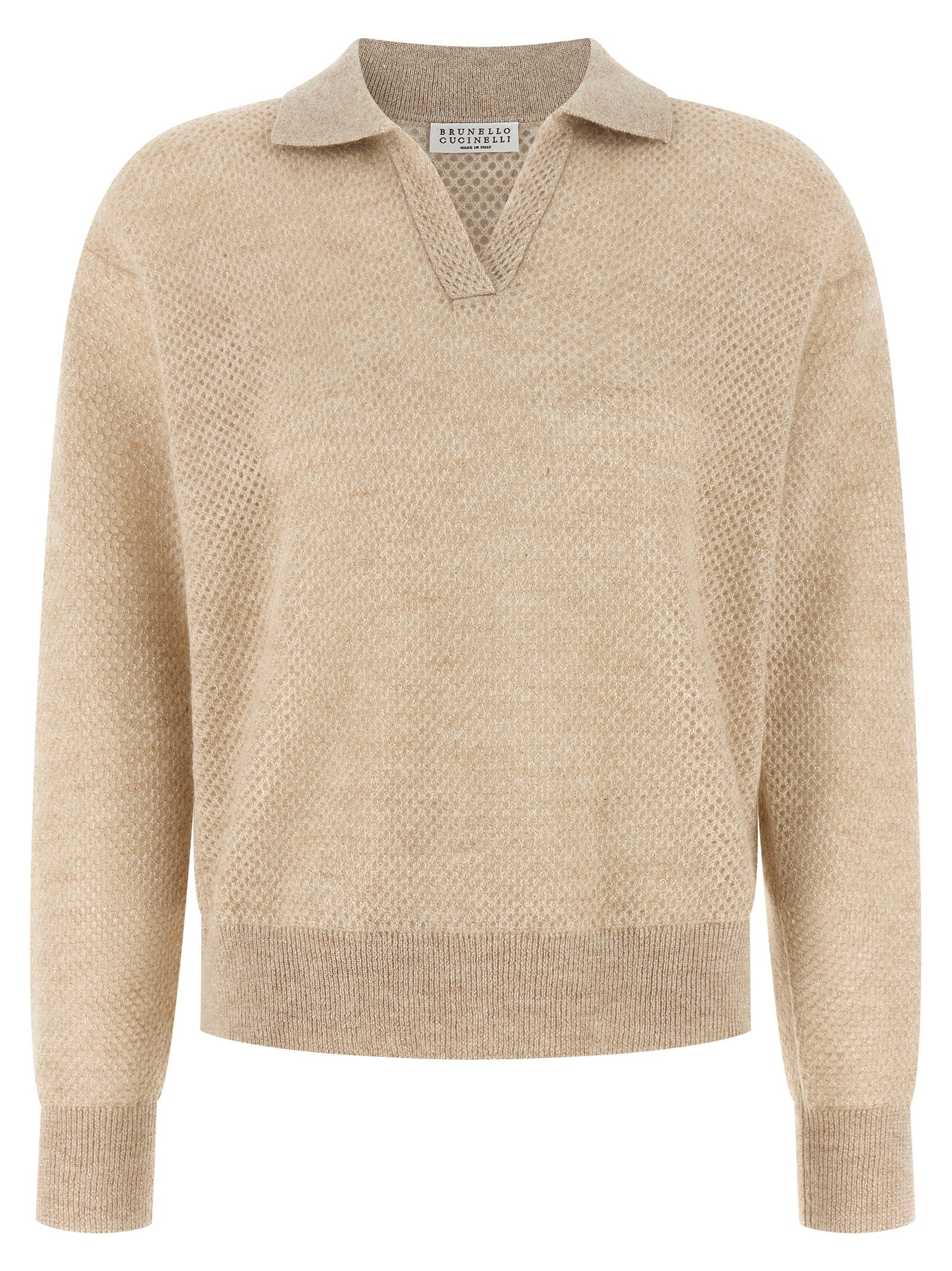 Brunello Cucinelli Gold Wool Polo Shirt Brunello Cucinelli