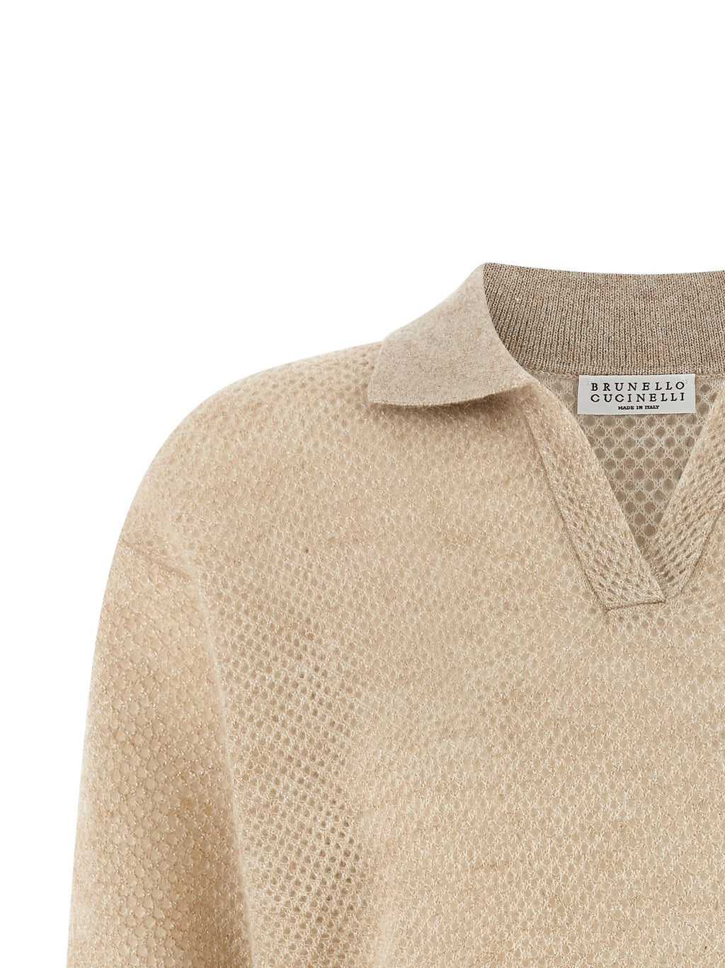 Brunello Cucinelli Gold Wool Polo Shirt Brunello Cucinelli