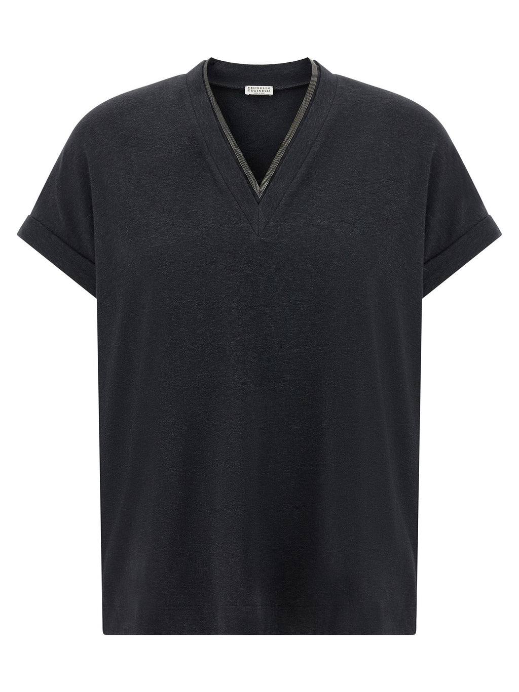 Brunello Cucinelli Gray Cotton T-Shirt Brunello Cucinelli