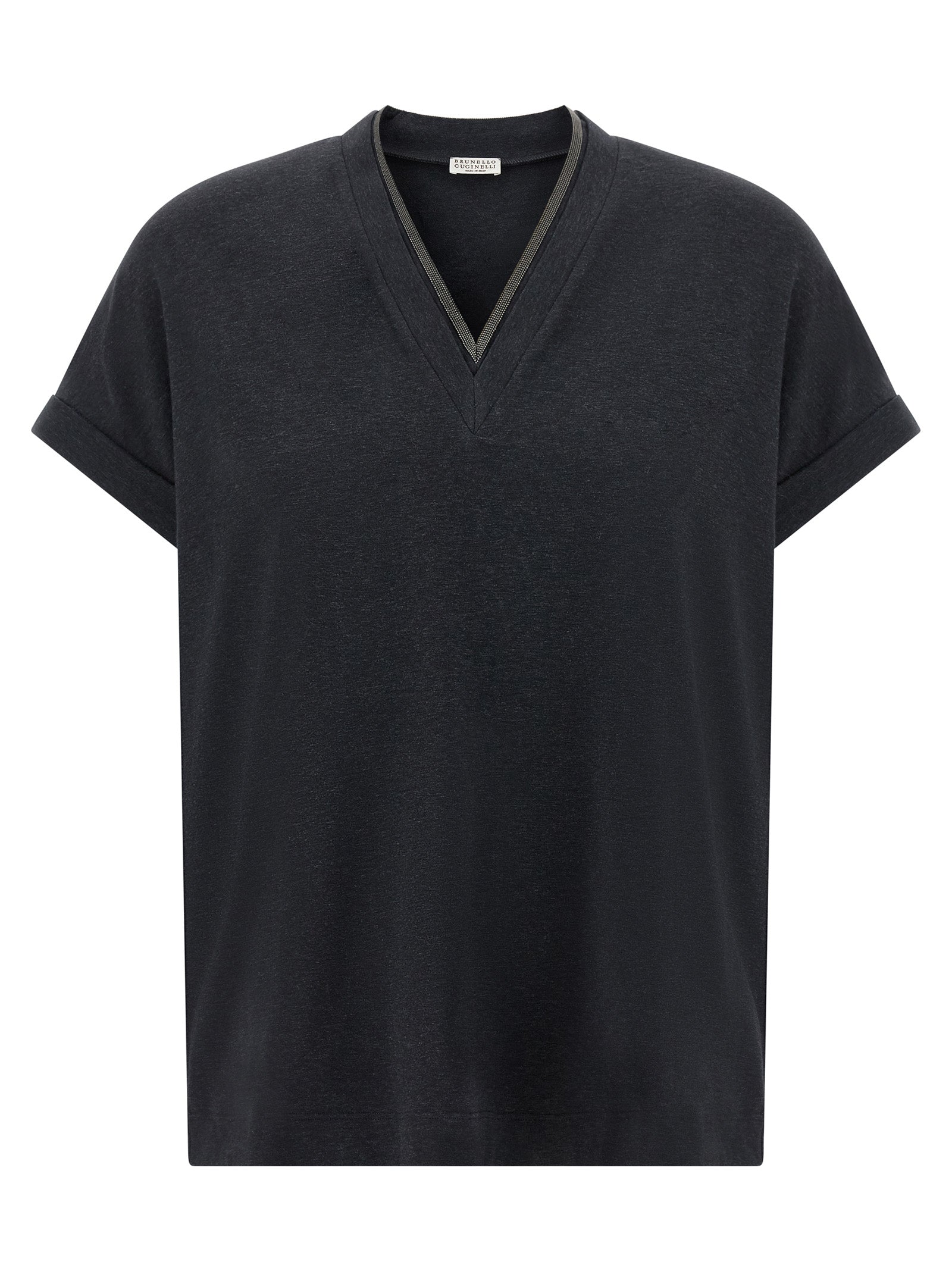 Brunello Cucinelli Gray Cotton T-Shirt Brunello Cucinelli
