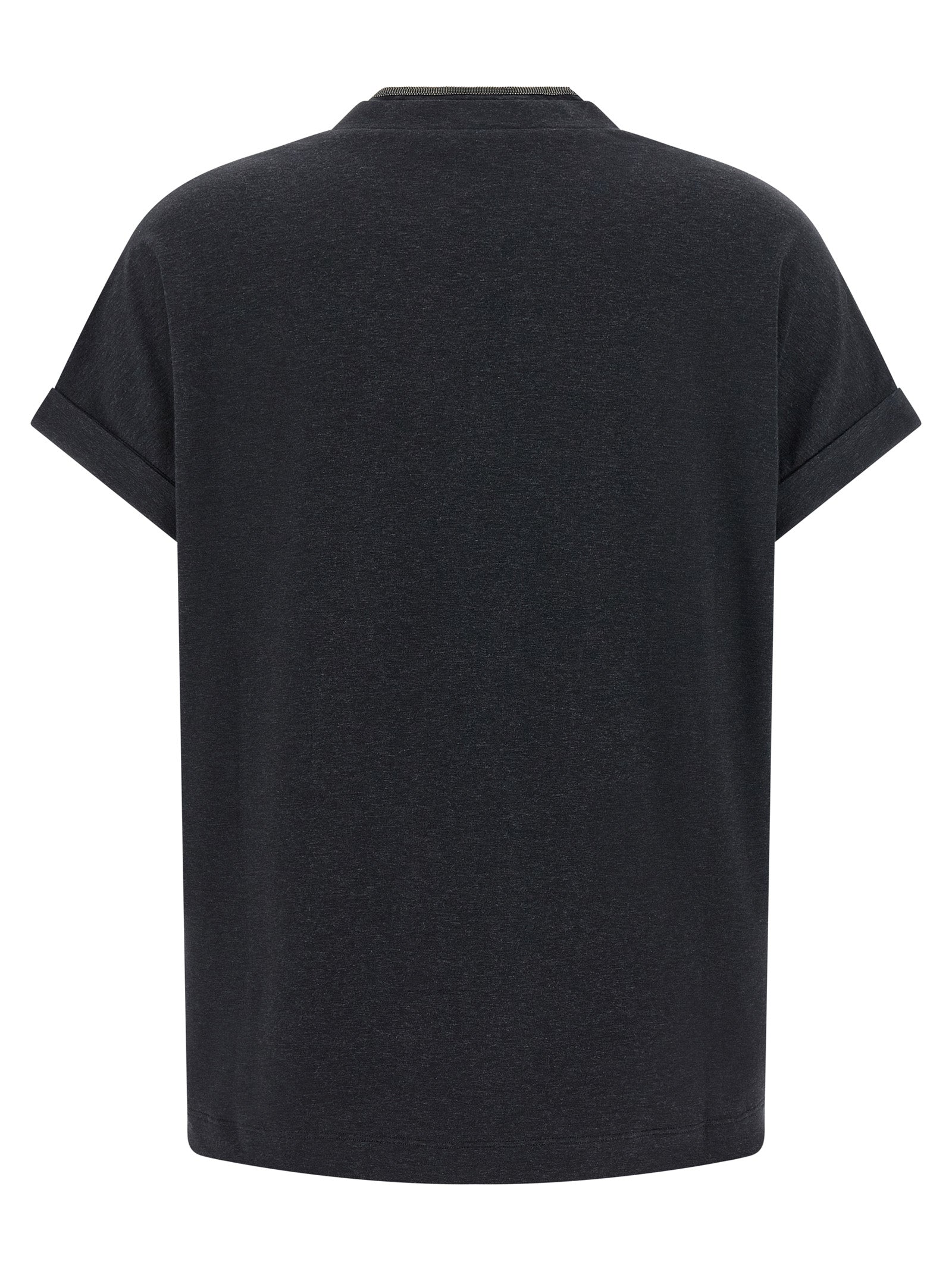 Brunello Cucinelli Gray Cotton T-Shirt Brunello Cucinelli