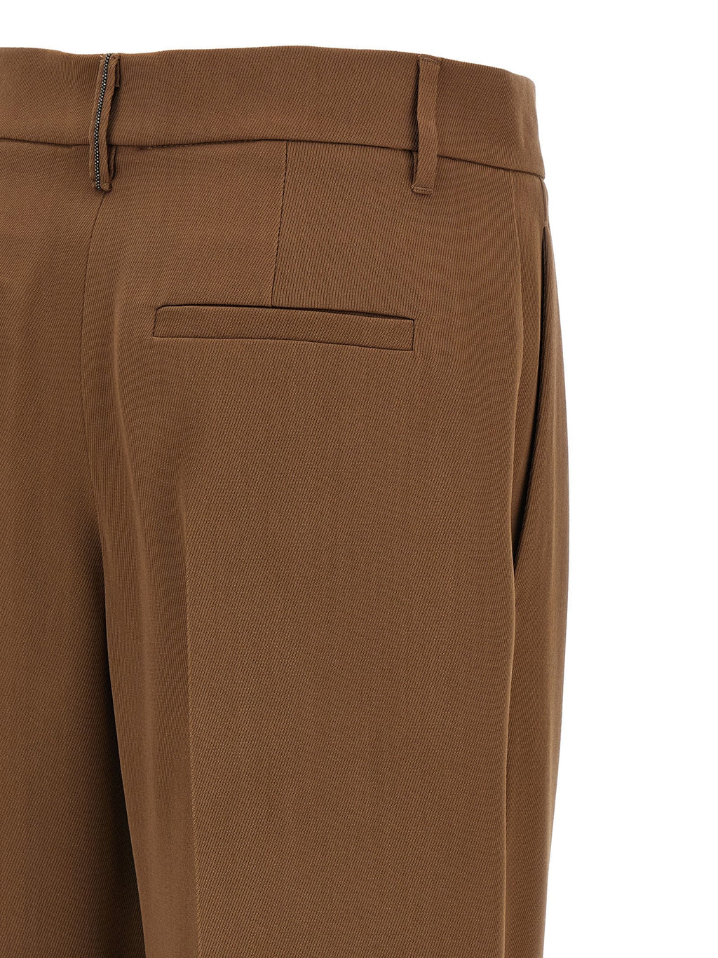 Brunello Cucinelli Brown Virgin Wool Casual Pants Brunello Cucinelli