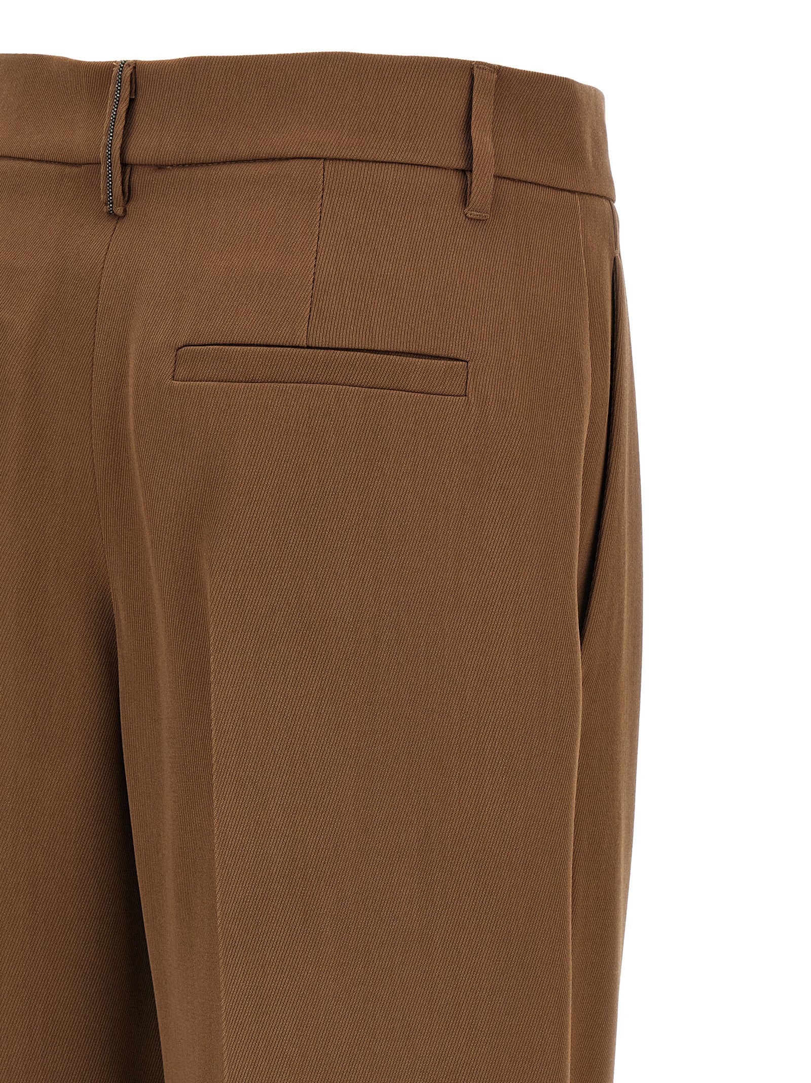 Brunello Cucinelli Brown Virgin Wool Casual Pants Brunello Cucinelli
