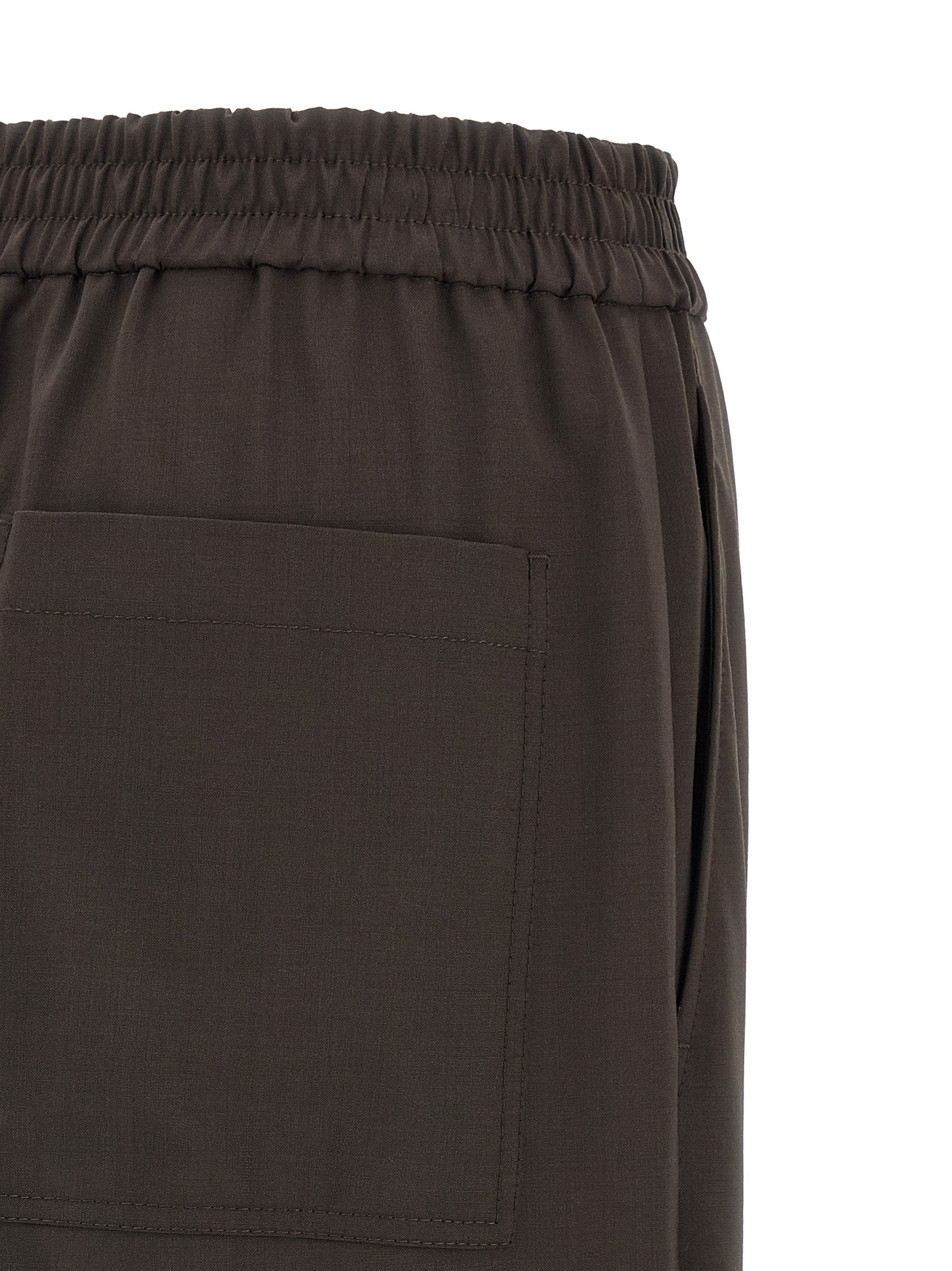 Brunello Cucinelli Brown Virgin Wool Casual Pants Brunello Cucinelli