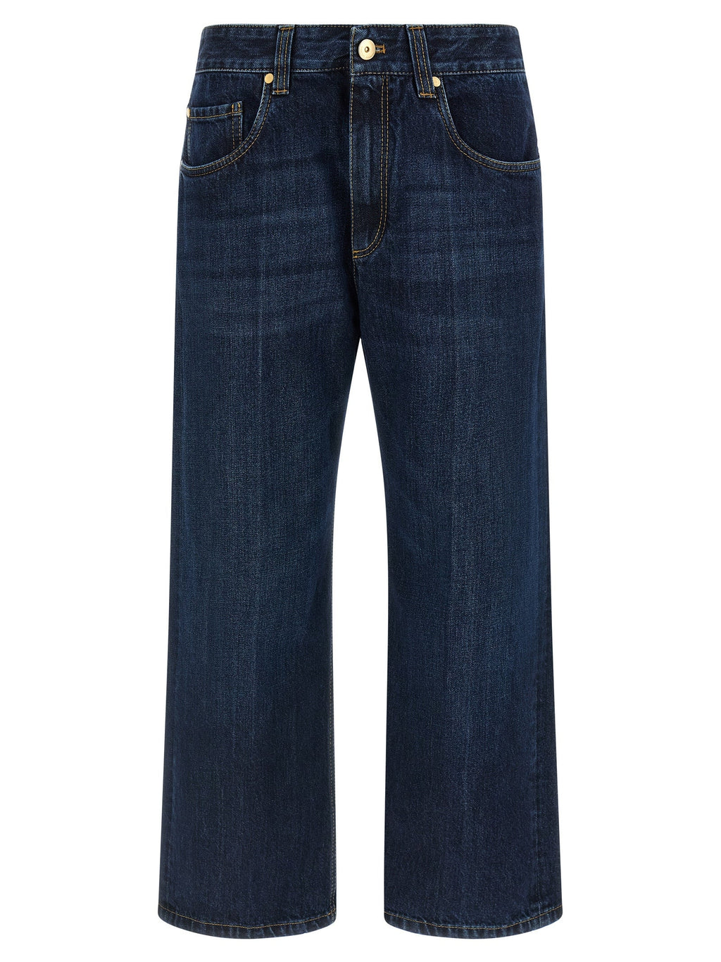 Brunello Cucinelli Blue Cotton Cropped Jeans Brunello Cucinelli