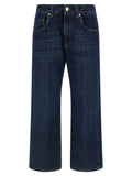 Brunello Cucinelli Blue Cotton Cropped Jeans Brunello Cucinelli