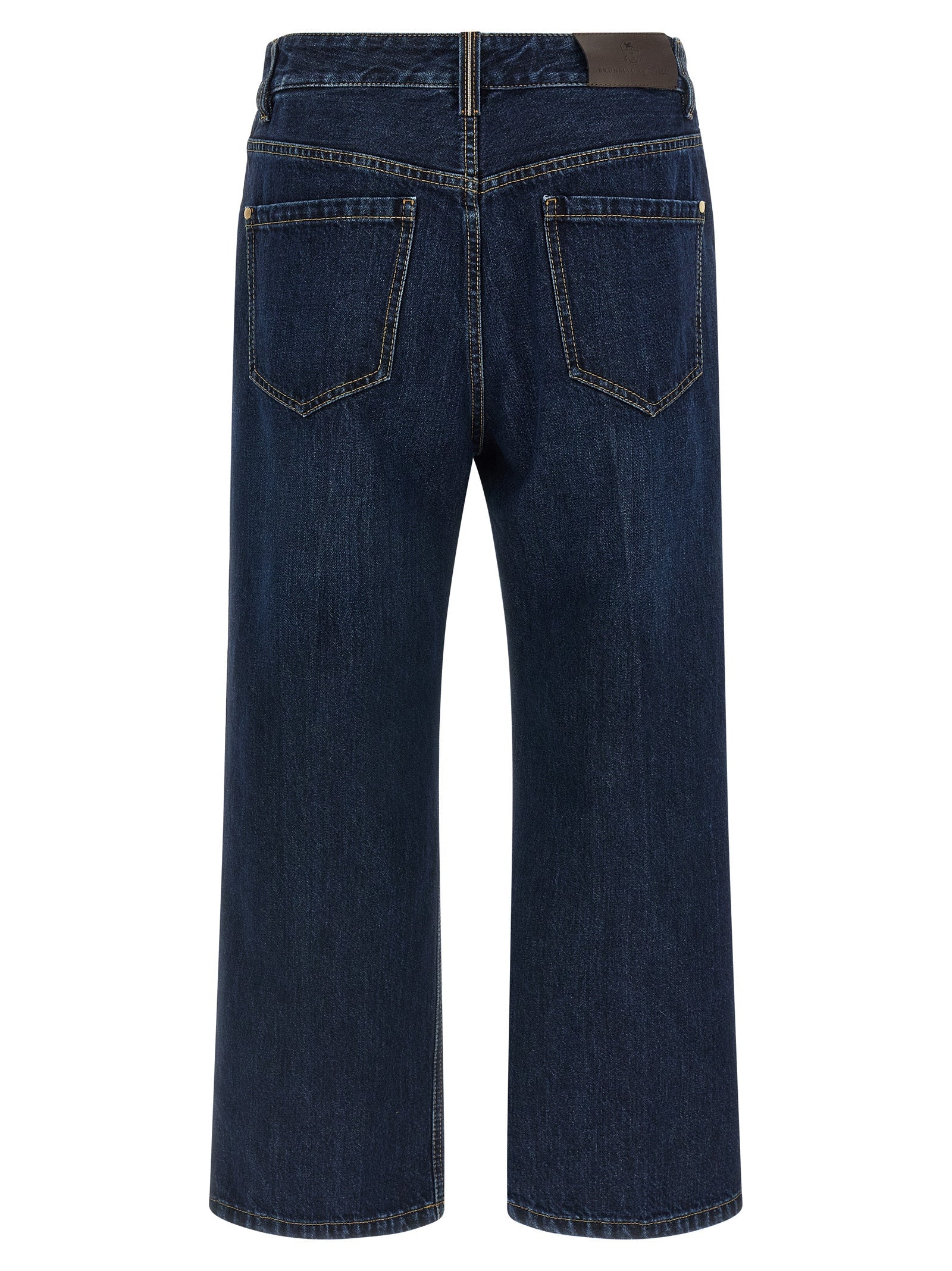 Brunello Cucinelli Blue Cotton Cropped Jeans Brunello Cucinelli