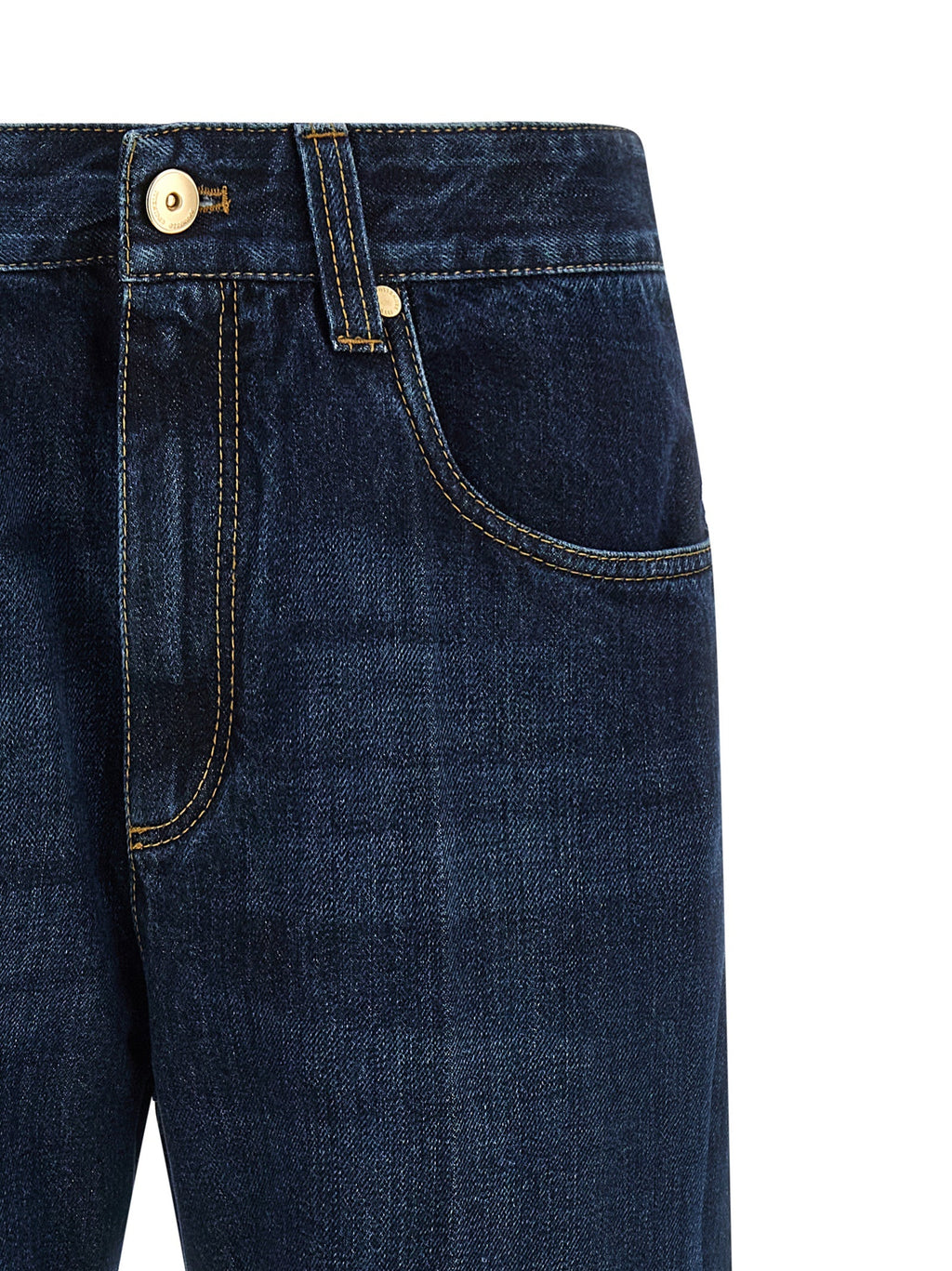 Brunello Cucinelli Blue Cotton Cropped Jeans Brunello Cucinelli