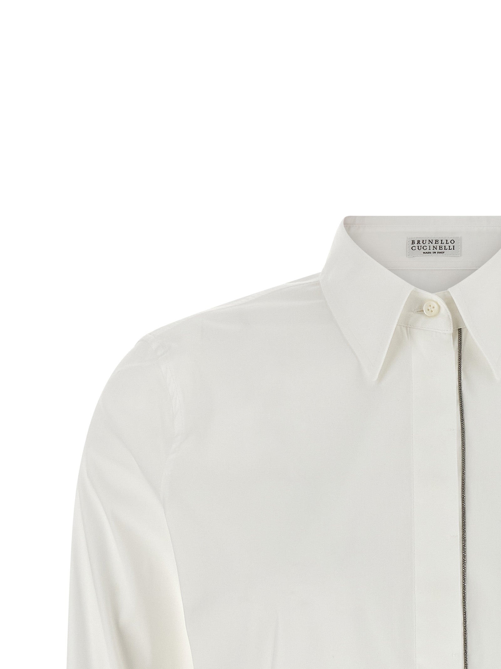 Brunello Cucinelli White Cotton Blouse Brunello Cucinelli