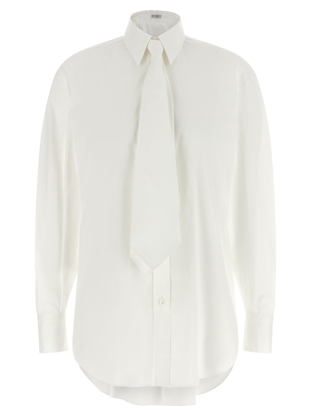 Brunello Cucinelli White Cotton Blouse Brunello Cucinelli