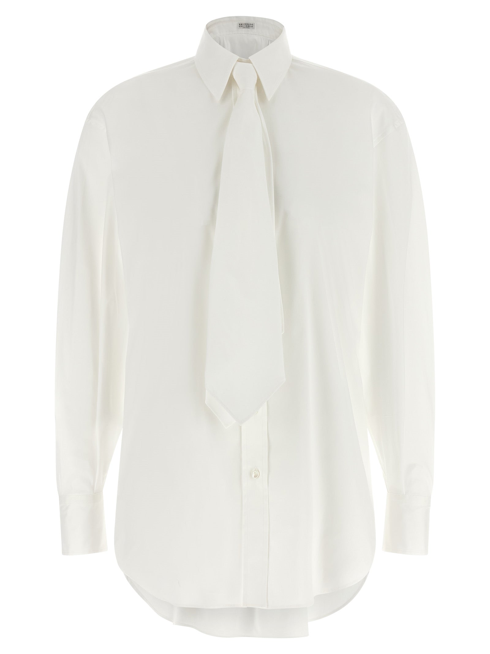 Brunello Cucinelli White Cotton Blouse Brunello Cucinelli
