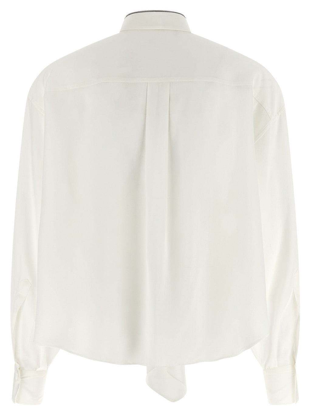 Brunello Cucinelli White Silk Blouse Brunello Cucinelli