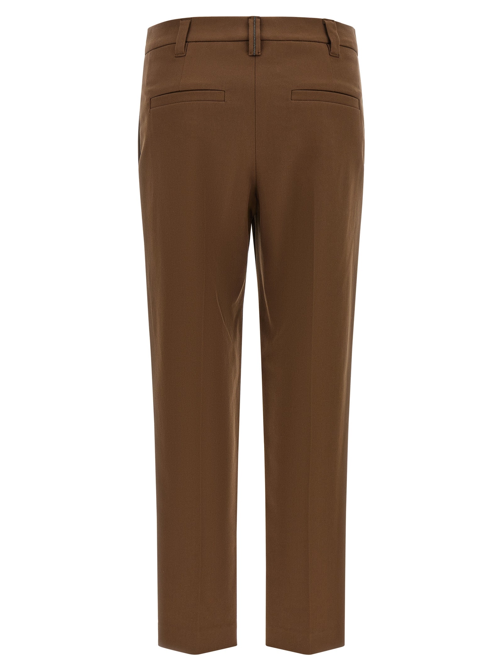 Brunello Cucinelli Brown Cotton Cropped Pants Brunello Cucinelli