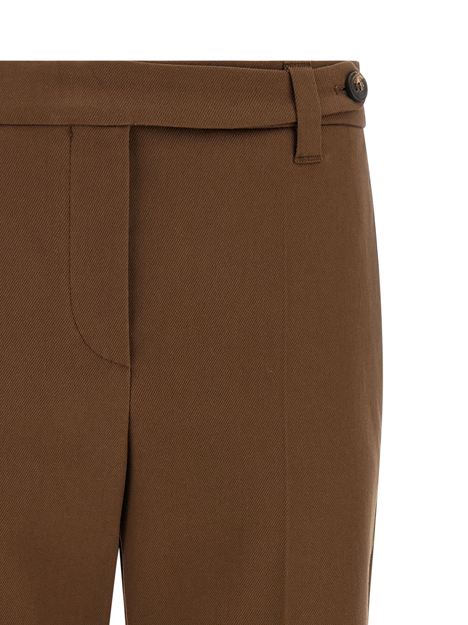Brunello Cucinelli Brown Cotton Cropped Pants Brunello Cucinelli