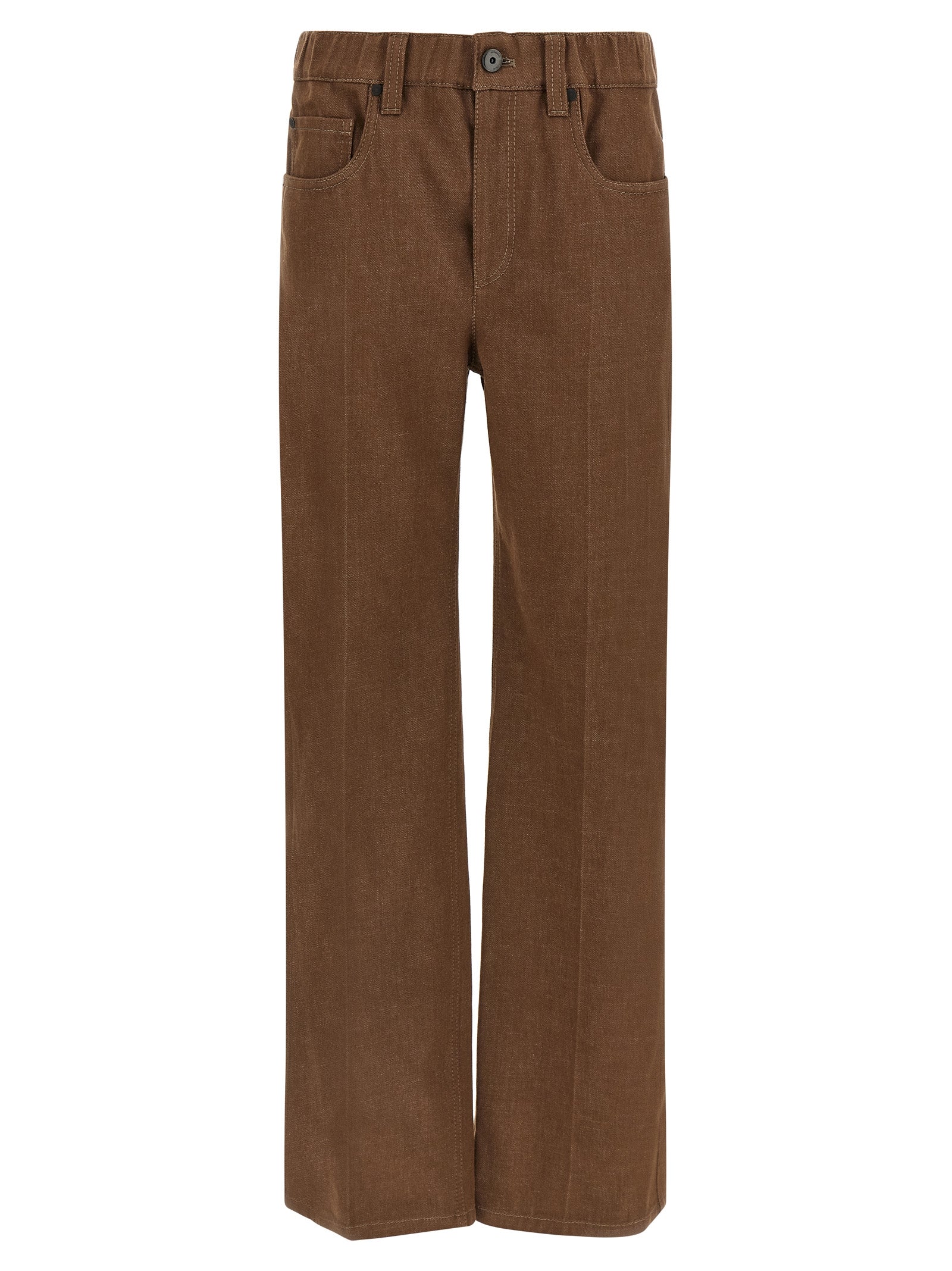 Brunello Cucinelli Brown Cotton Jeans Denim Brunello Cucinelli