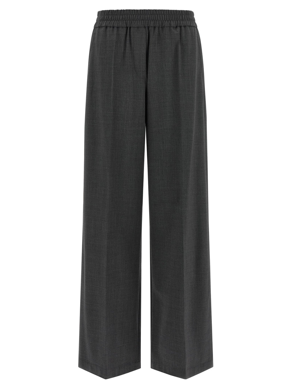 Brunello Cucinelli Gray Virgin Wool Flared Pants Brunello Cucinelli