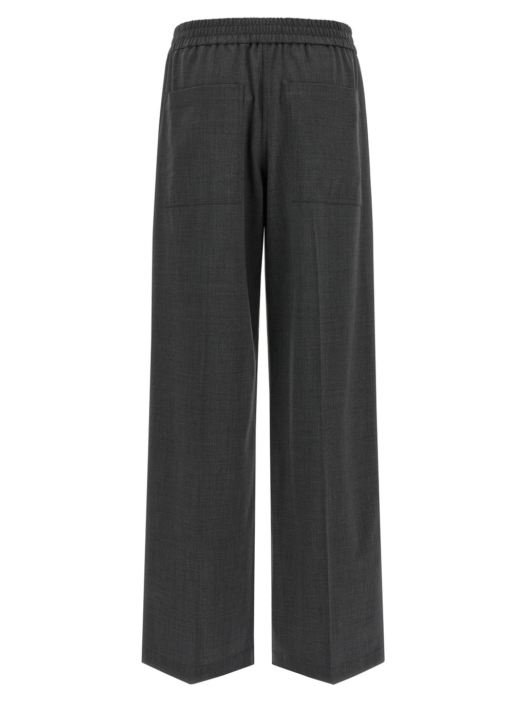 Brunello Cucinelli Gray Virgin Wool Flared Pants Brunello Cucinelli
