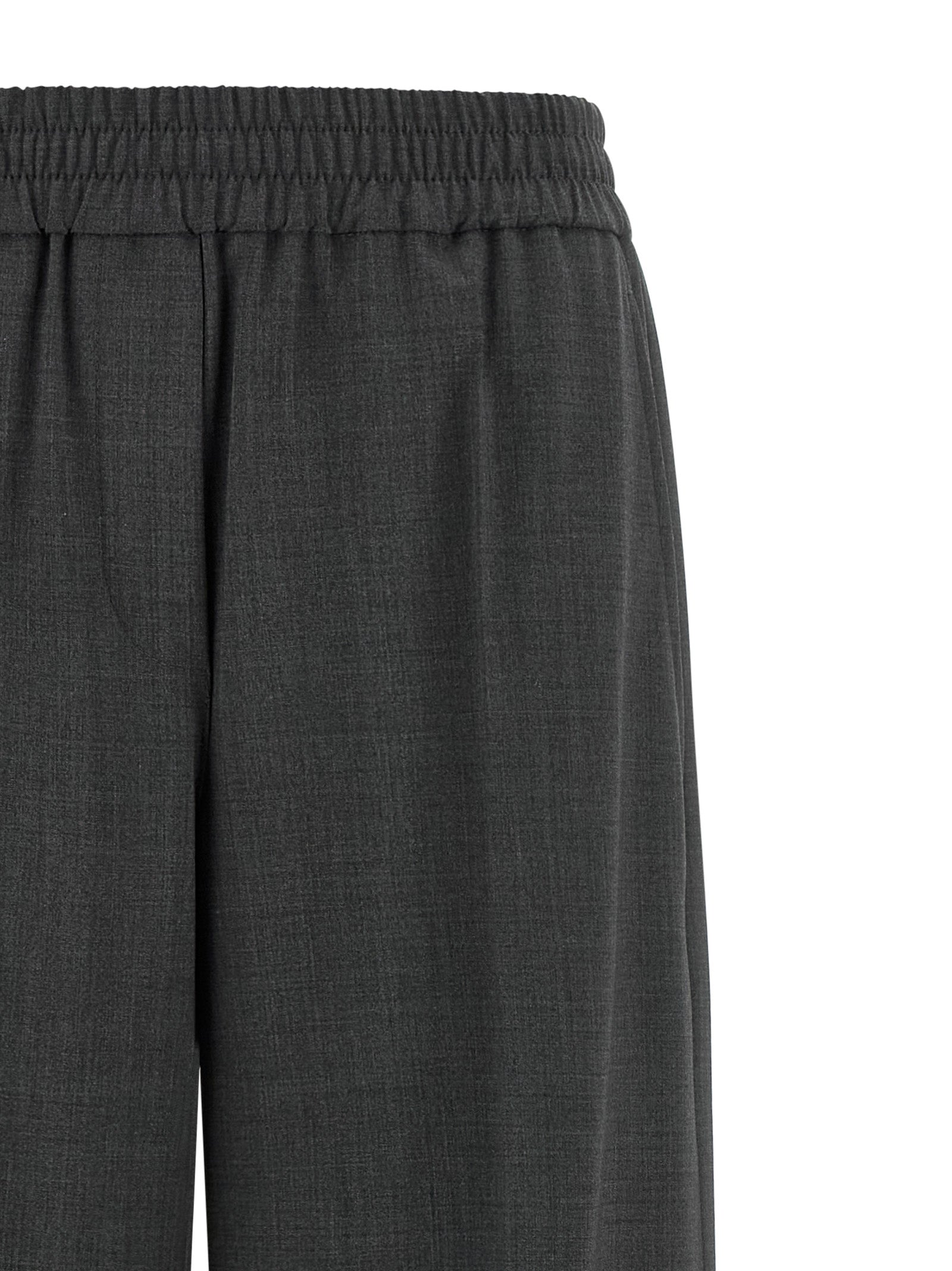 Brunello Cucinelli Gray Virgin Wool Flared Pants Brunello Cucinelli