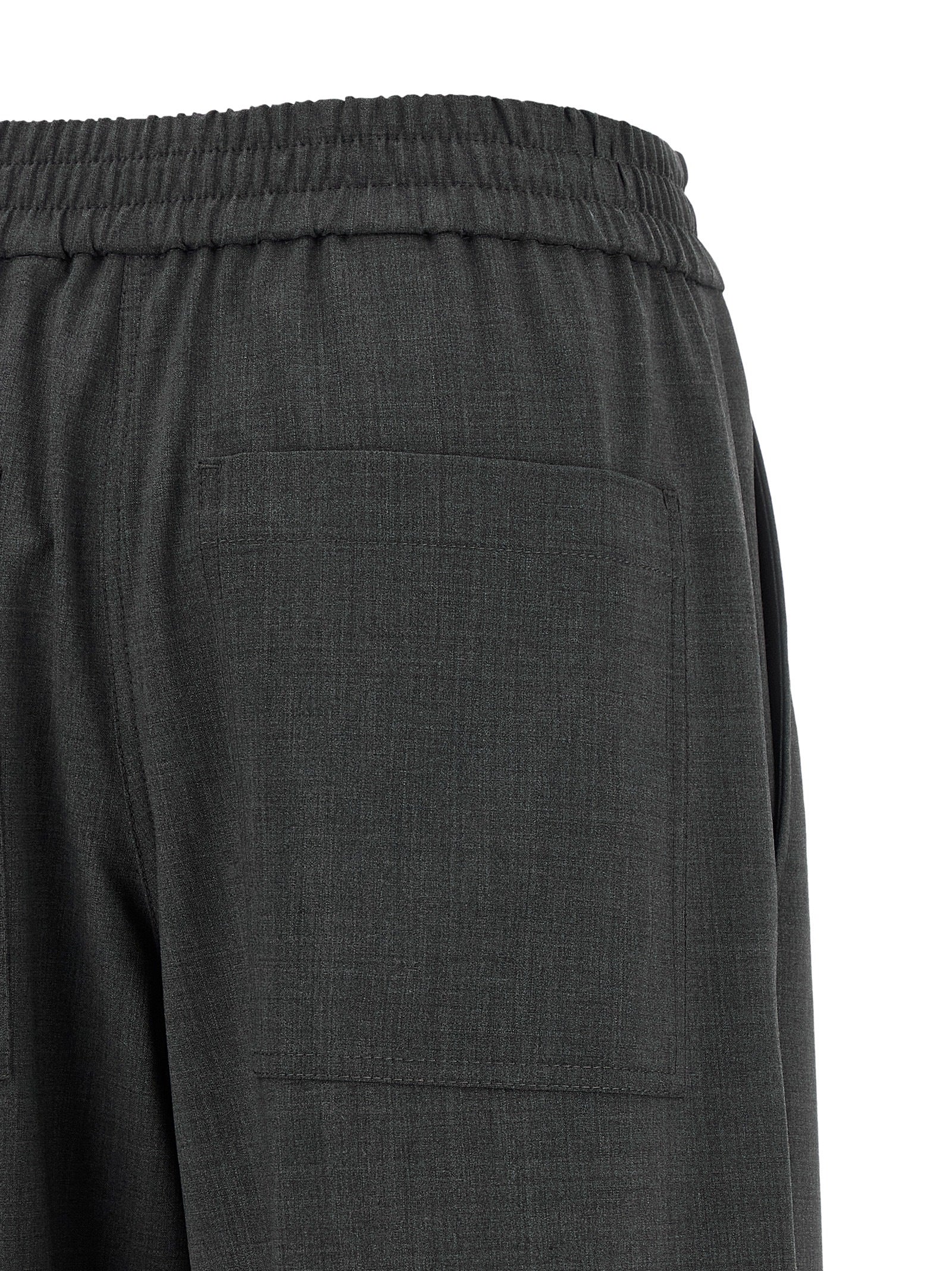 Brunello Cucinelli Gray Virgin Wool Flared Pants Brunello Cucinelli