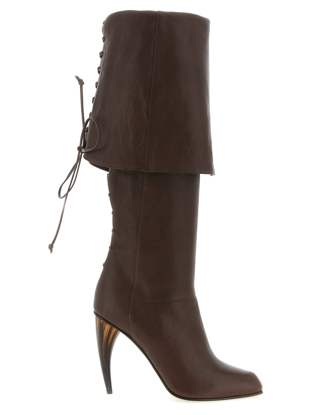 Alexander McQueen Brown Lamb Leather Over The Knee Alexander McQueen