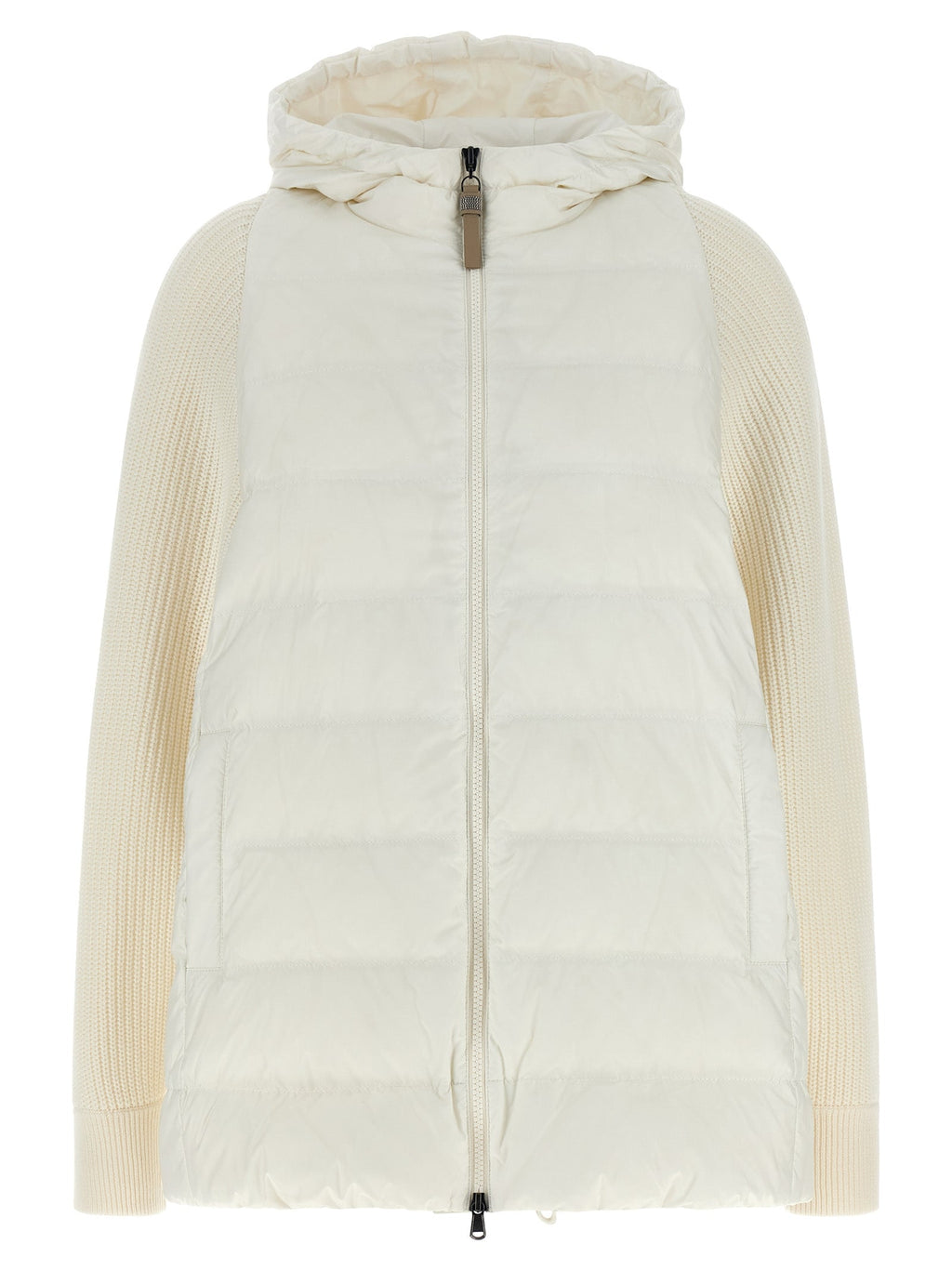 Brunello Cucinelli White Polyester Full-Length Jacket Brunello Cucinelli