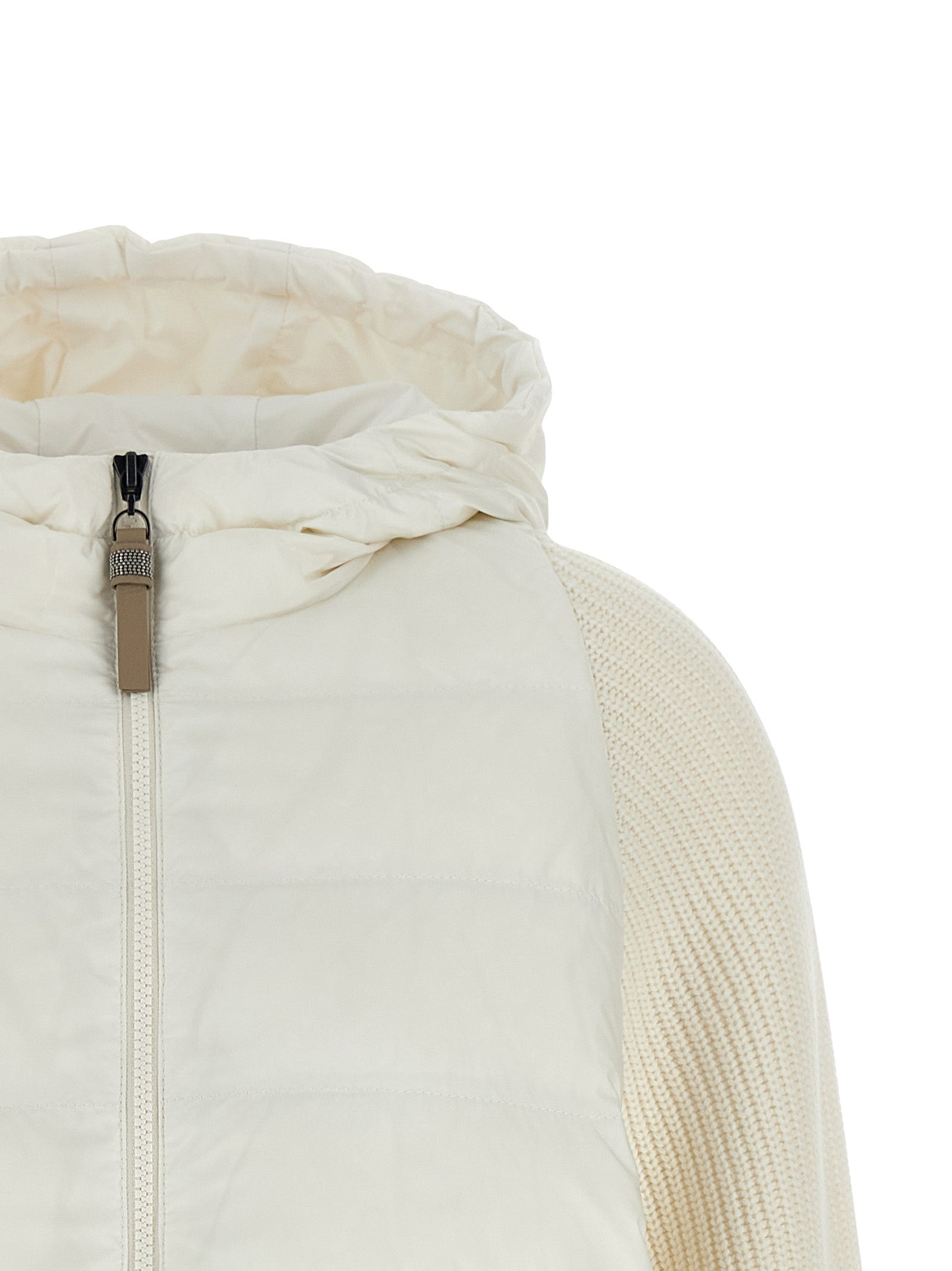 Brunello Cucinelli White Polyester Full-Length Jacket Brunello Cucinelli