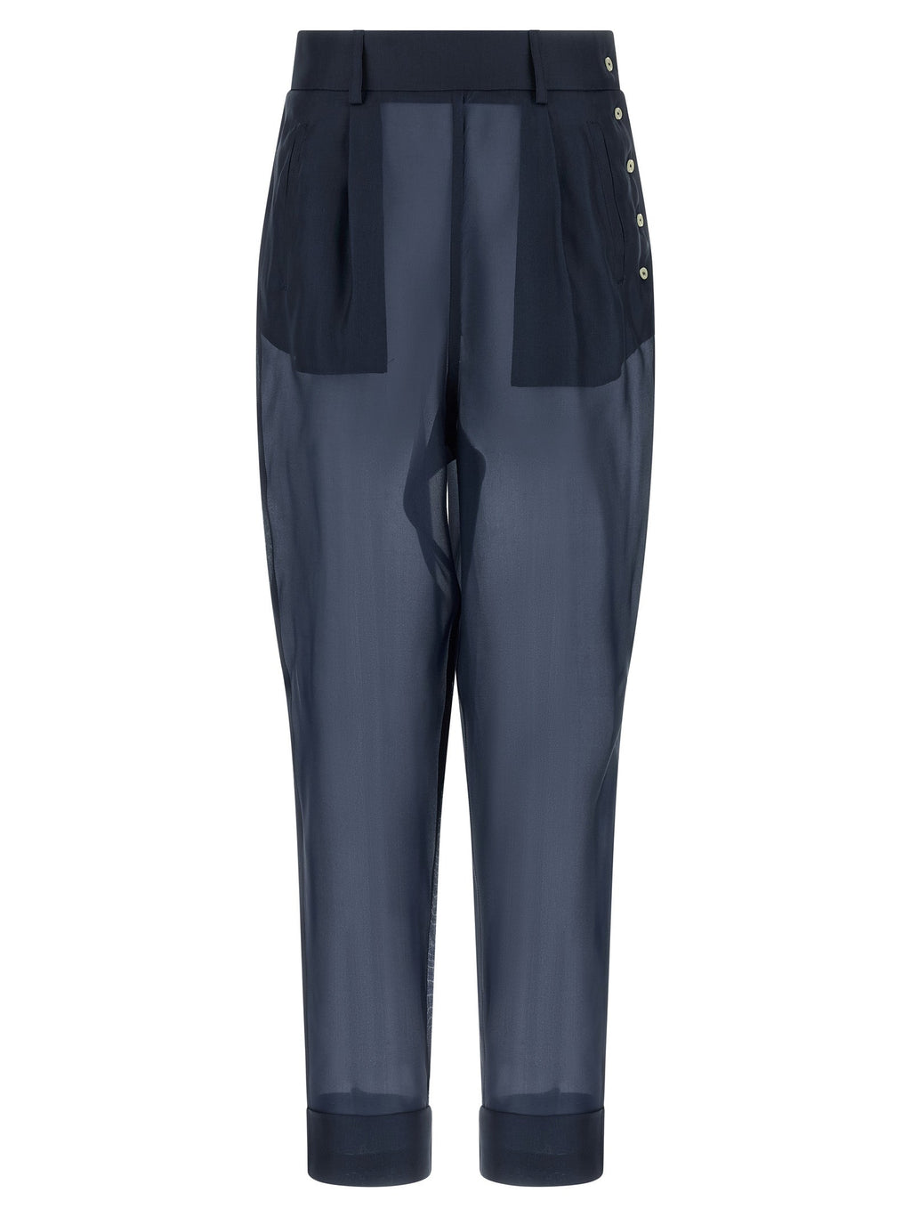 MAISON JEJIA Blue Silk Casual Pants MAISON JEJIA