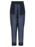 MAISON JEJIA Blue Silk Casual Pants MAISON JEJIA