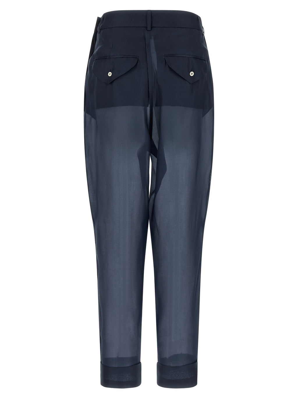 MAISON JEJIA Blue Silk Casual Pants MAISON JEJIA