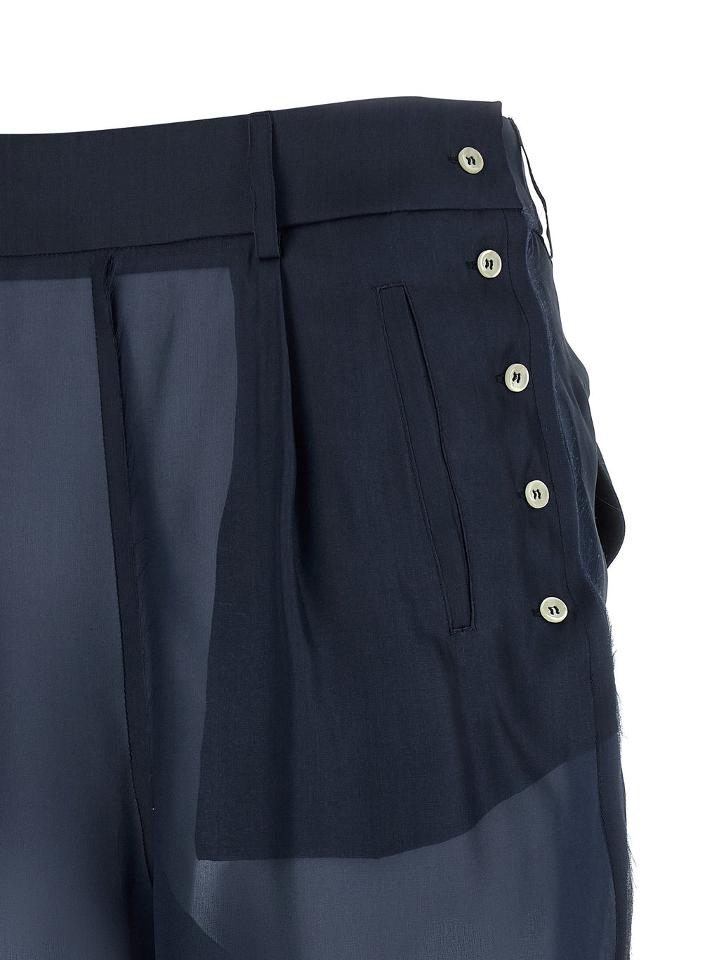 MAISON JEJIA Blue Silk Casual Pants MAISON JEJIA