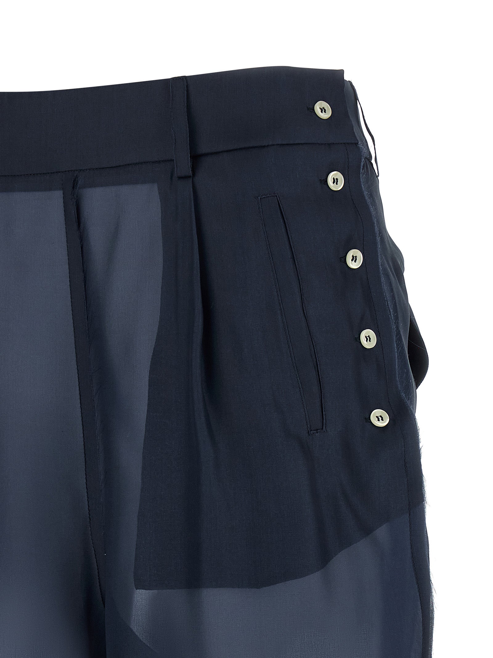 MAISON JEJIA Blue Silk Casual Pants MAISON JEJIA