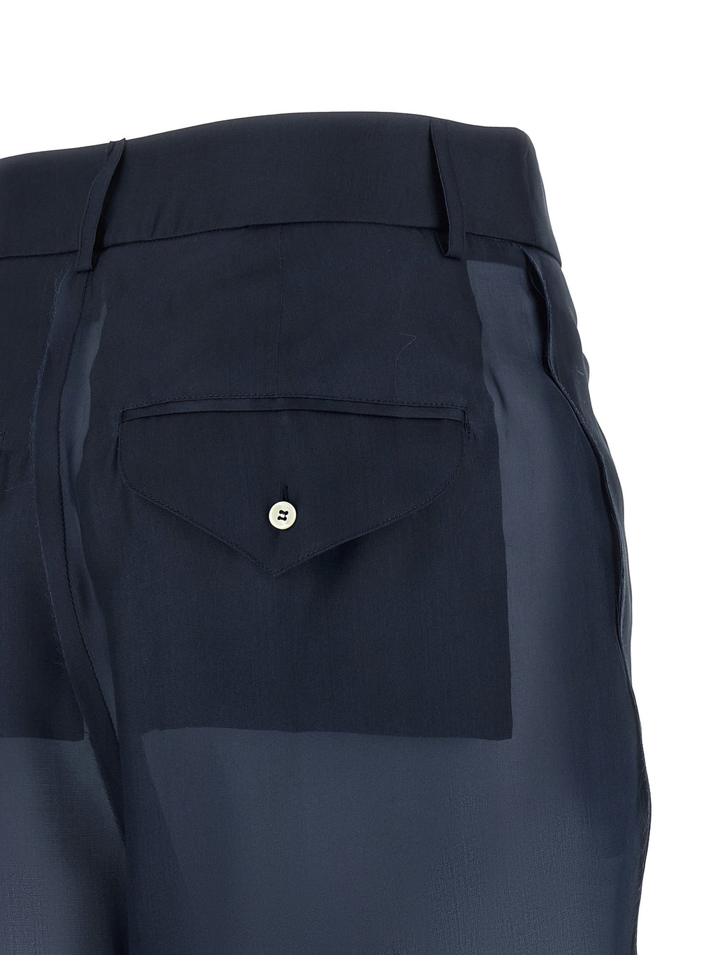 MAISON JEJIA Blue Silk Casual Pants MAISON JEJIA