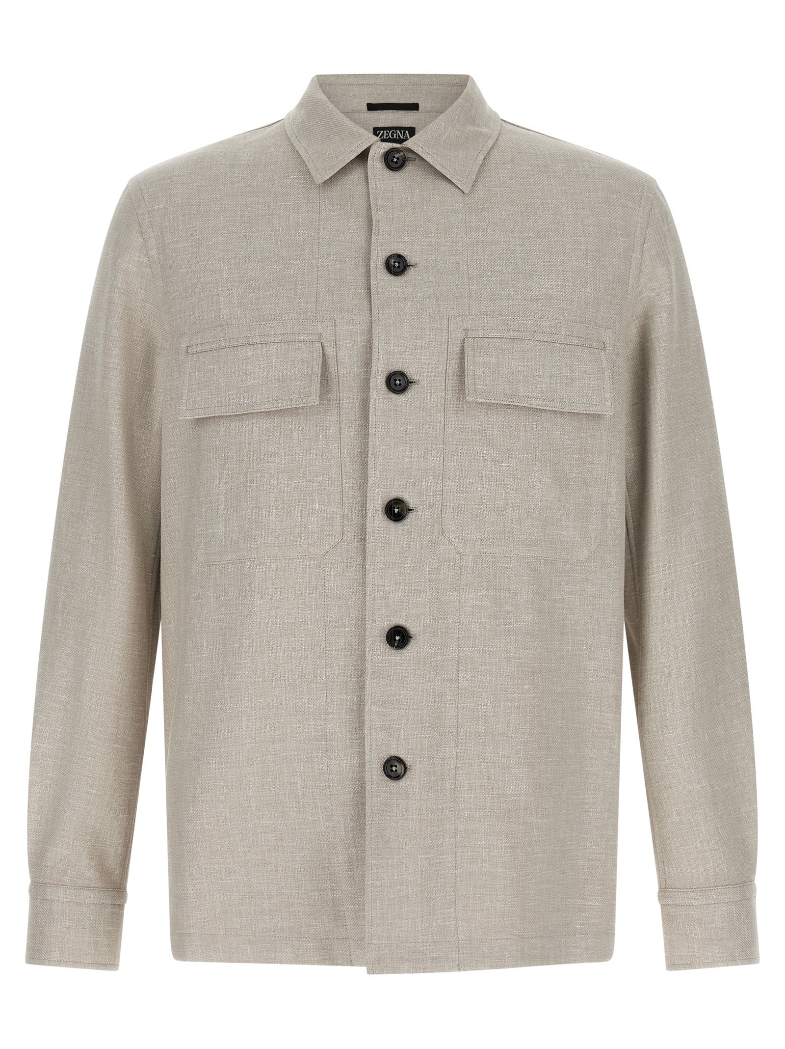 ZEGNA Gray Linen Blouse ZEGNA
