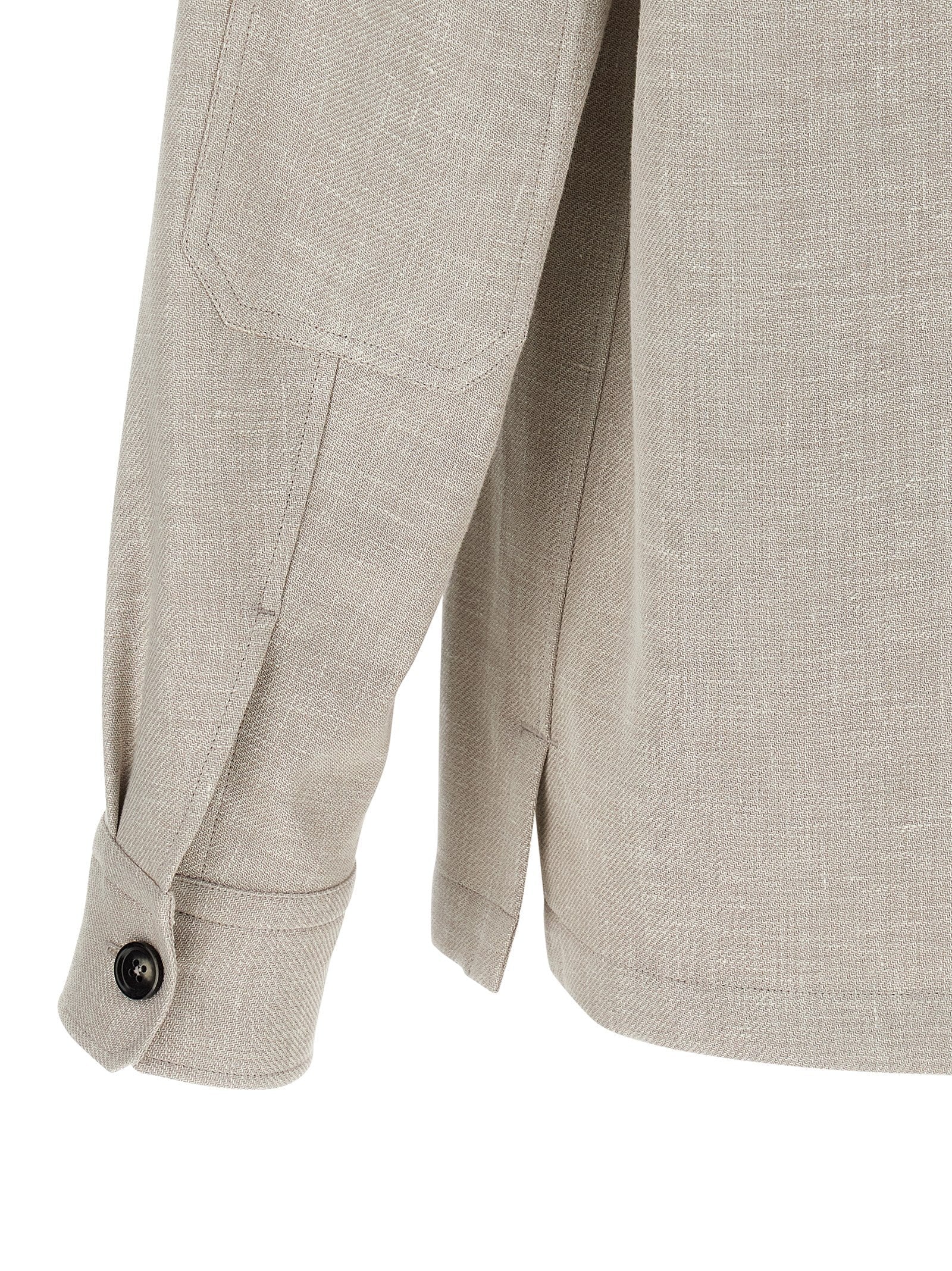 ZEGNA Gray Linen Blouse ZEGNA