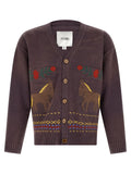 FOUND Brown Cotton Cardigan
