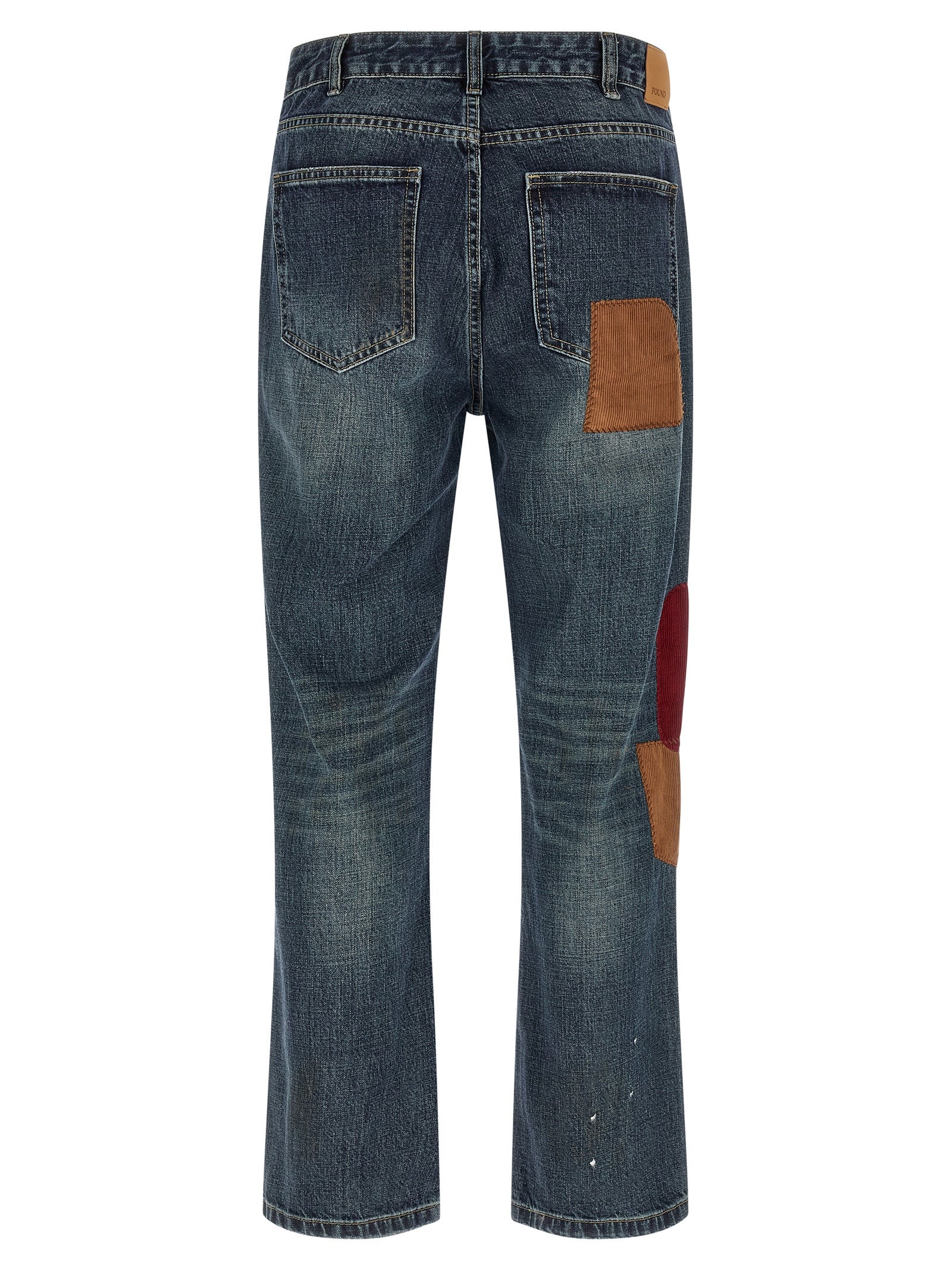 FOUND Blue Cotton Straight-Leg Jeans
