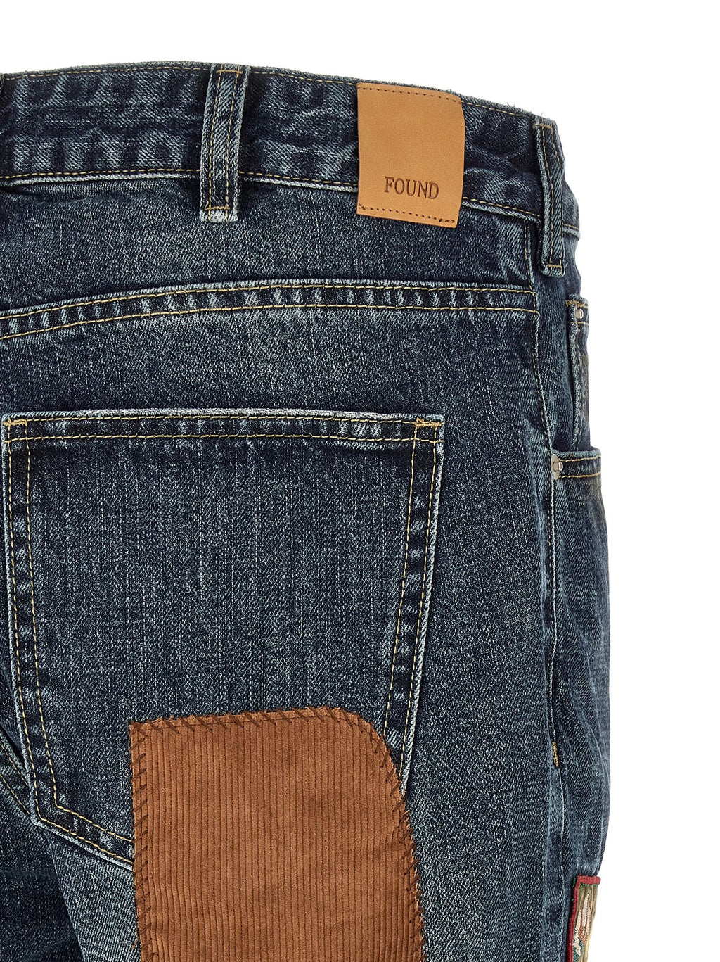 FOUND Blue Cotton Straight-Leg Jeans