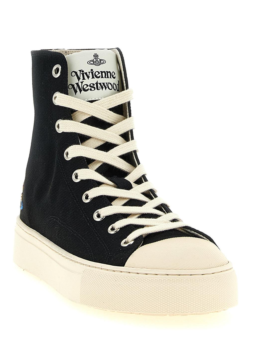 Vivienne Westwood Bicolor Cotton High Top Sneakers Vivienne Westwood