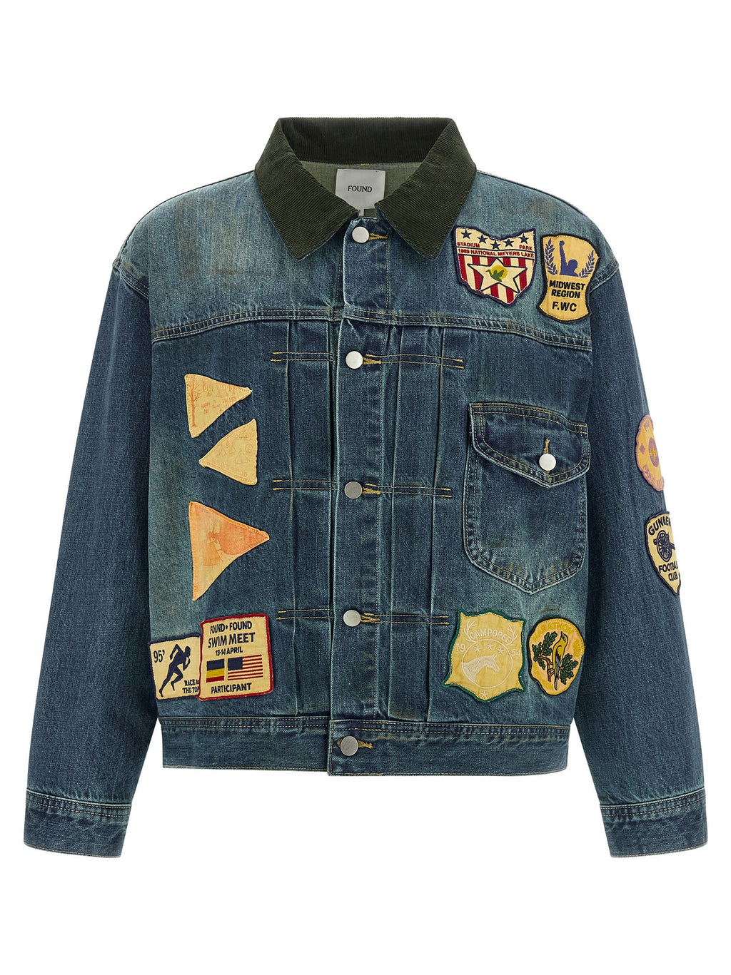 FOUND Blue Cotton Denim Jacket