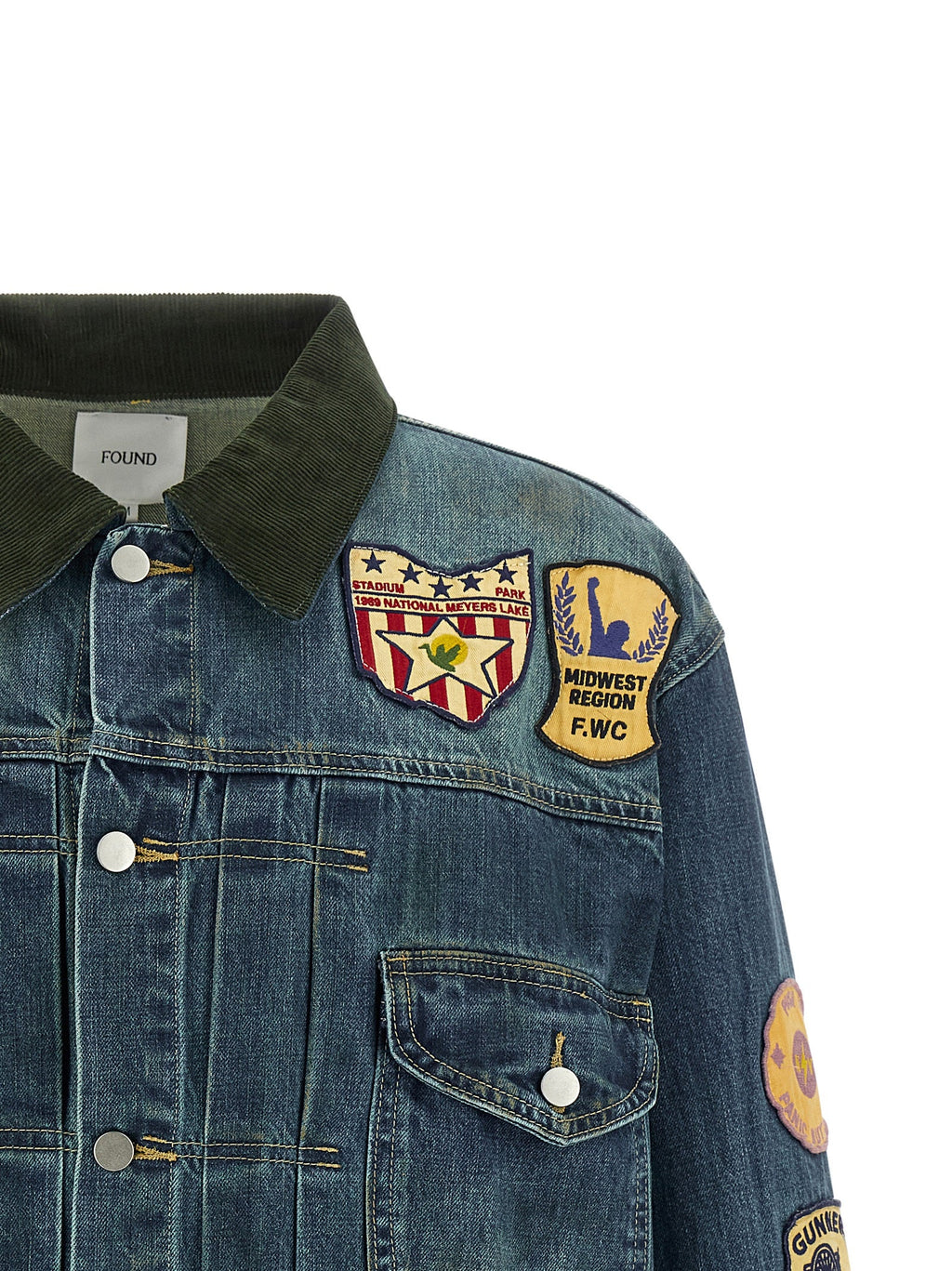 FOUND Blue Cotton Denim Jacket